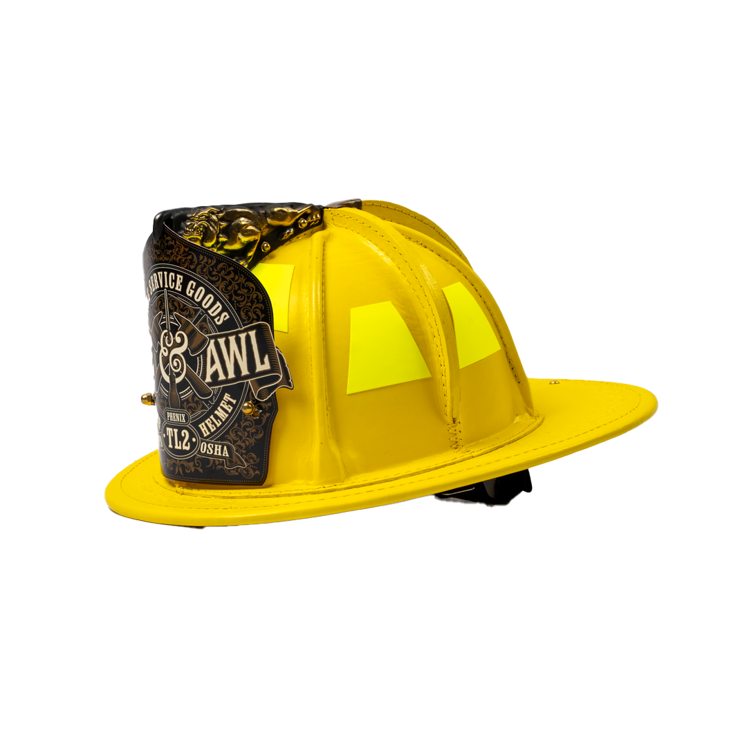 Phenix TL-2 Yellow Leather Helmet - Axe and Awl Leatherworks