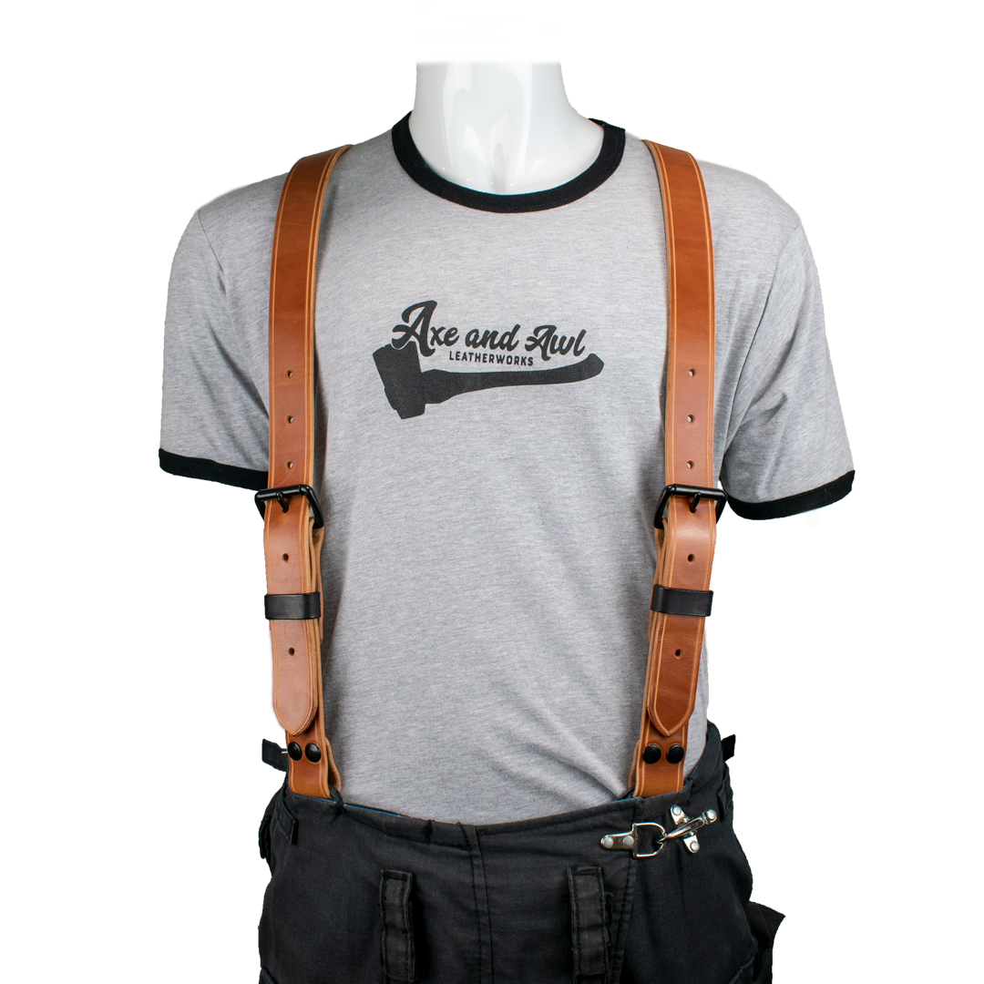 Leather X-Back Suspenders