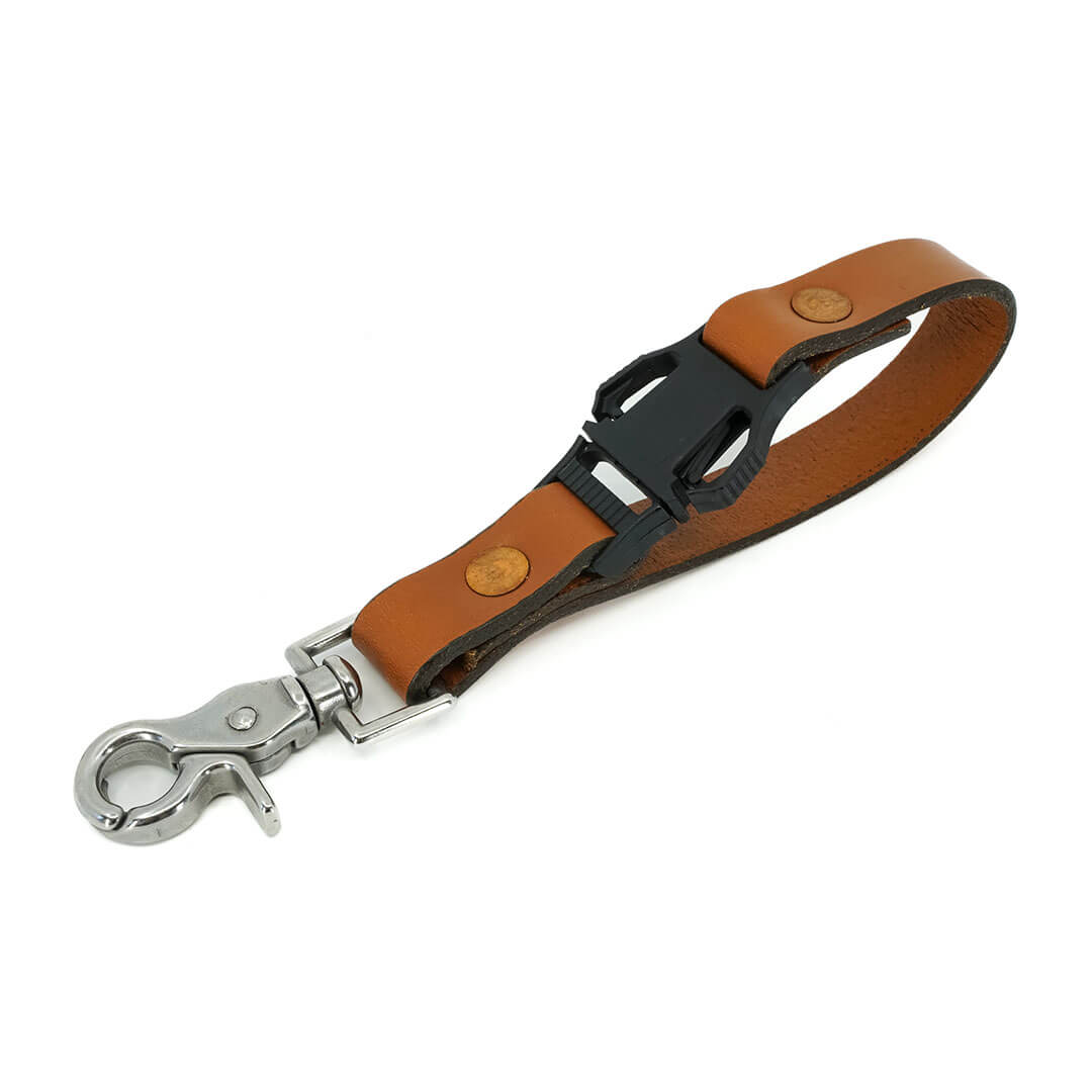 American-made leather fire glove strap with quick-release snap hook – firefighter accessories