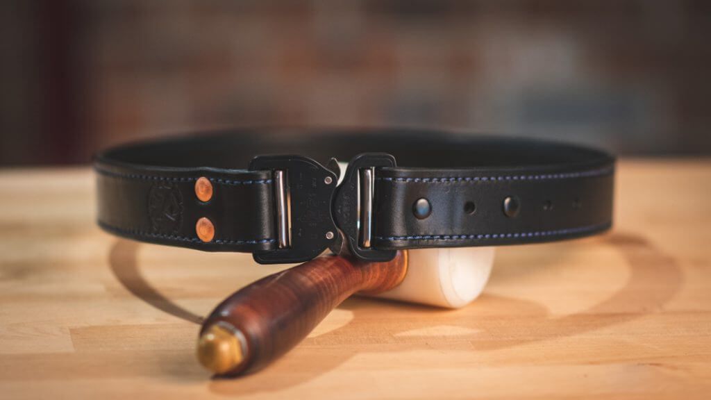 Quick Release Leather Belt (COBRA Buckle) Axe and Awl Leatherworks