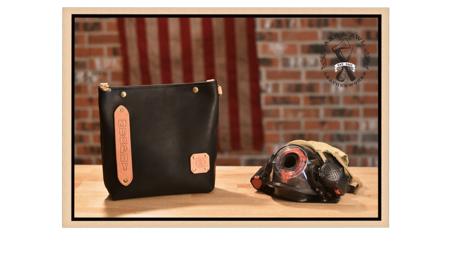 leather scba mask bag