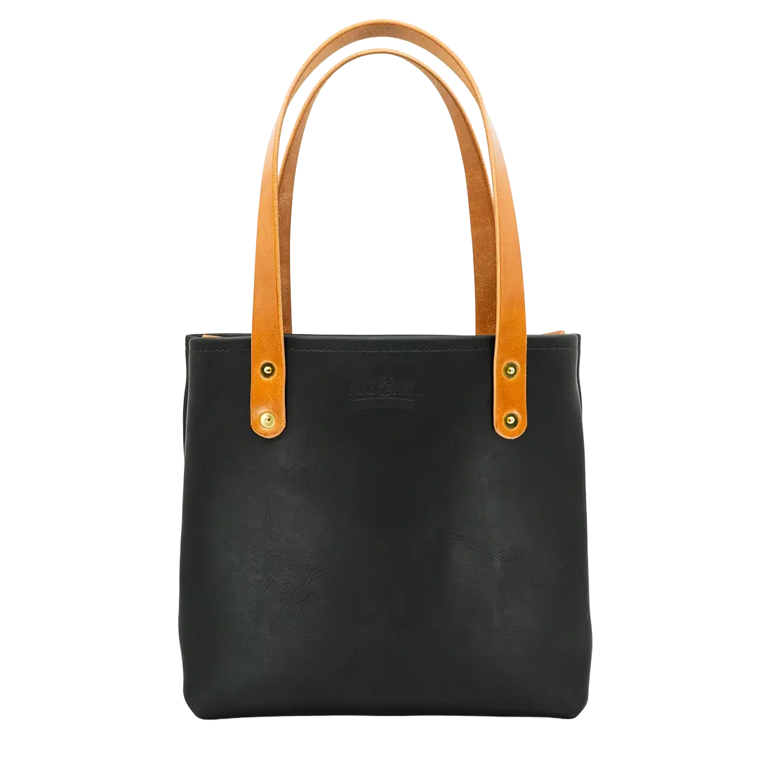 Black Leather Tote Bag