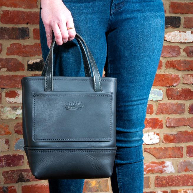 Mini Monarch Tote-Matte Black with Model