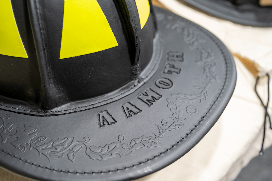 Custom Leather Helmet Stamping
