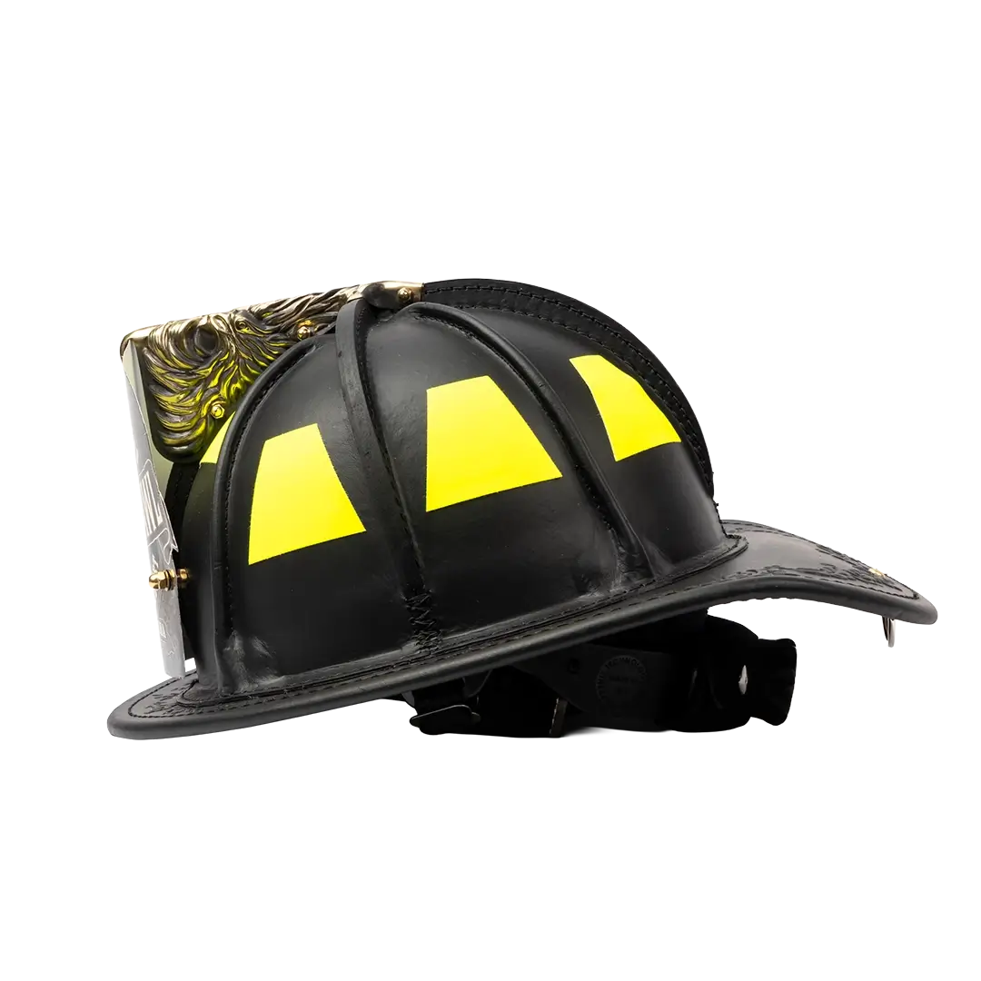 Phenix TL-2 Flat Black Leather Helmet - Axe and Awl Leatherworks