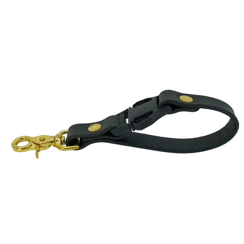 Black leather glove strap from axe and awl leatherworks