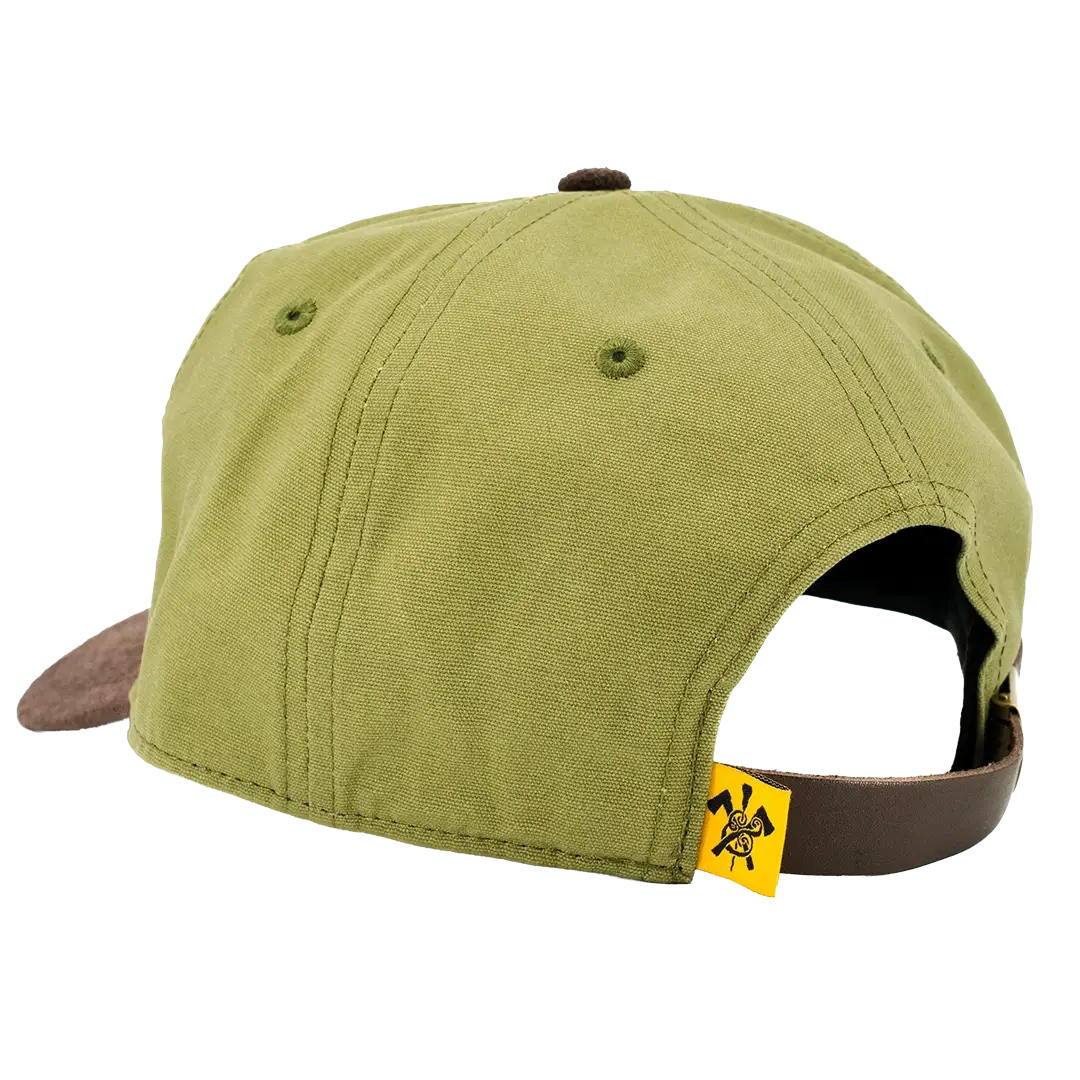 Rear Closure View of olive suede Durable Goods Hat