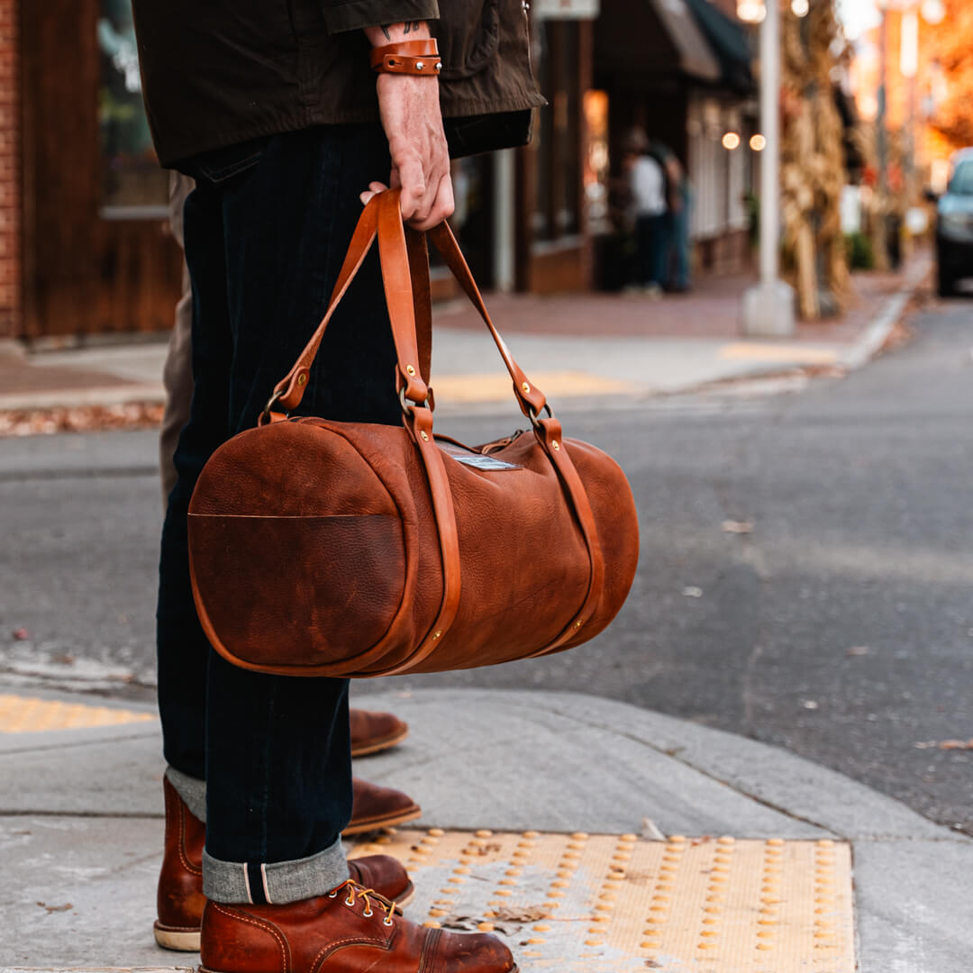 Handmade Leather Duffle Bag