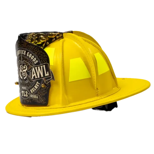 Yellow TL-2 Leather Firefighter Helmet