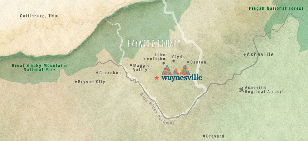 Waynesville and surrounding areas. Found on Visithaywood.com

