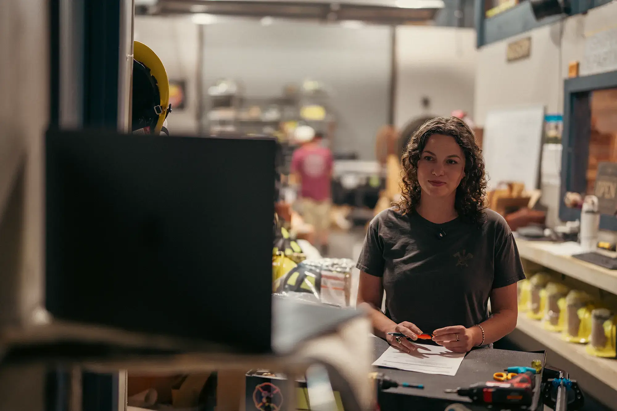 axe and awl team member natalie on a video consultation for a custom phenix helmet order
