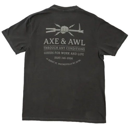 through any conditions firefighter shirt short sleeve pepper axe and awl tee rear