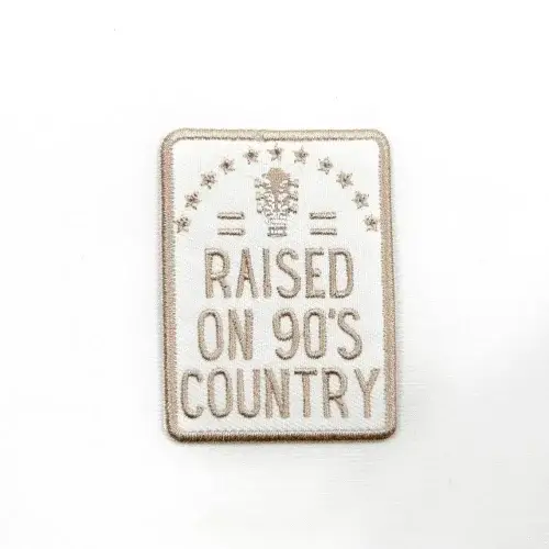 Raised On 90's Country Iron-On Patch