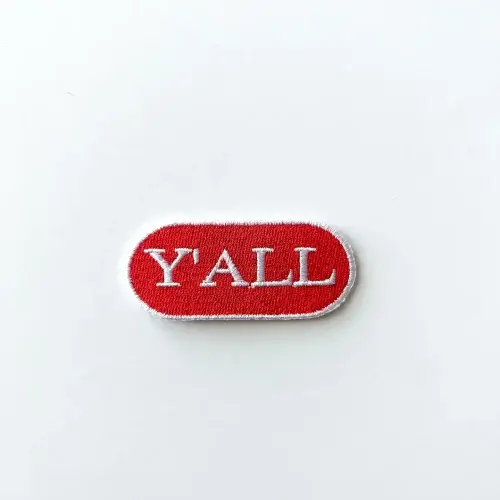 Red Y'all Embroidered Iron-On Patch