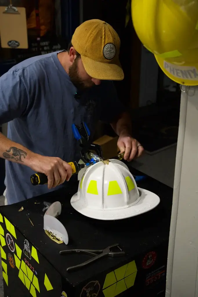 spencer builds a white phenix tl-2 in the axe and awl leatherworks workshop in waynesville, nc