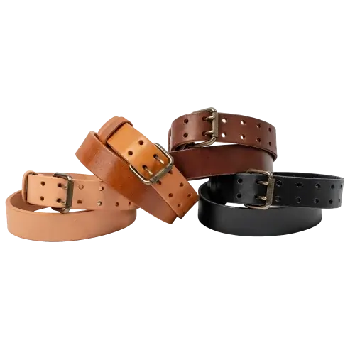 double pronged leather belts